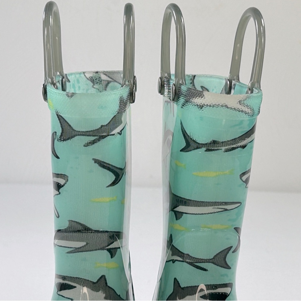 Western Chief Shark Chase Lighted Rain Boots Sz 10T - Picture 5 of 13